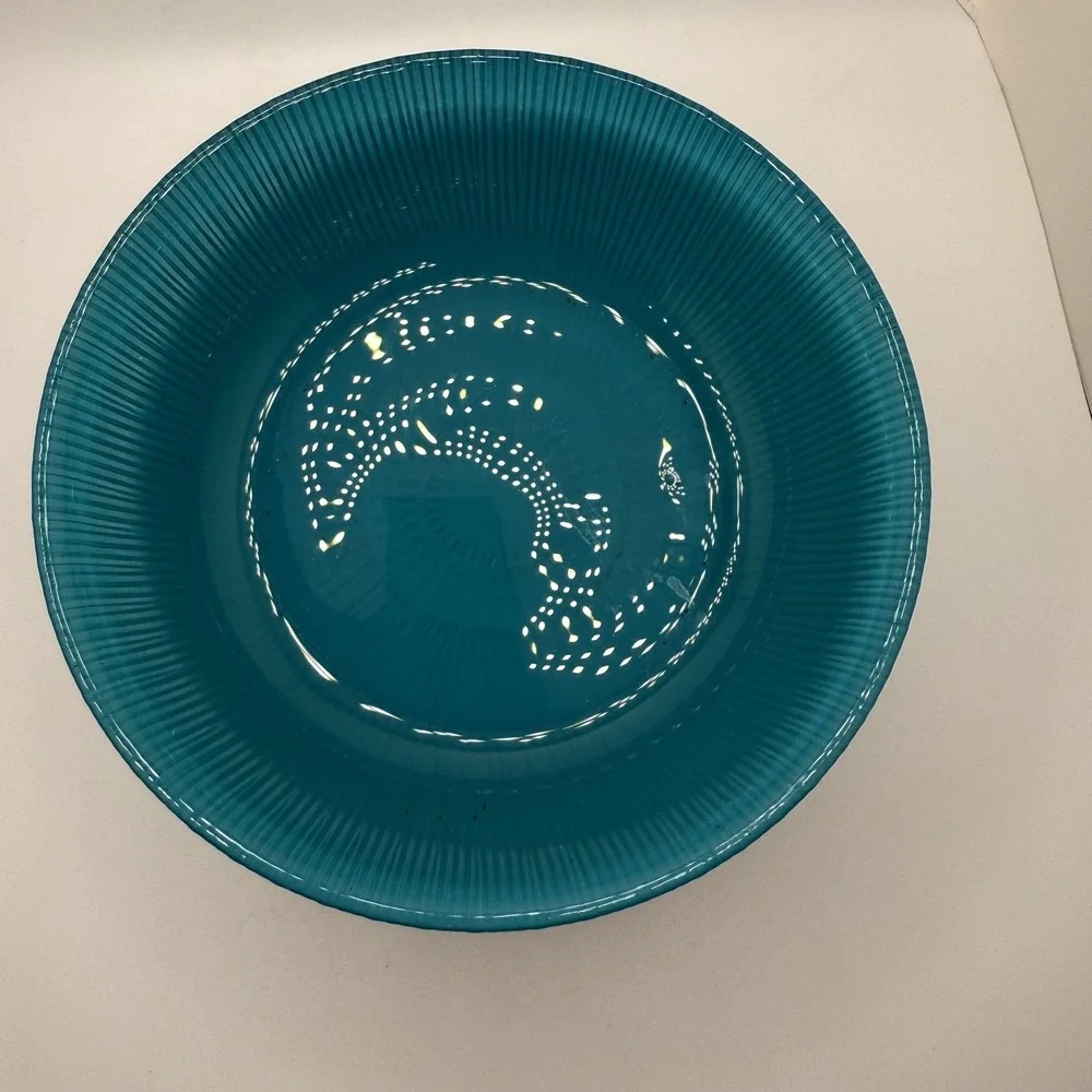 Ecoglass Bowls Recycled Glass Stripped Blue 5.5 inch x 1.5 inch Lot of 4